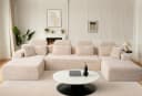 Patbrela U-förmiges modulares Sofa mit zwei Liegesesseln, Samtstoff, Kaltschaum-Polsterung Bild 2