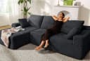 Patbrela Ecksofa Grau Samt Modular L-Form Bild 2