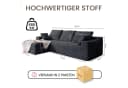 Patbrela Ecksofa Grau Samt Modular L-Form Bild 4