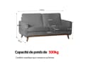 Patbrela 2-Sitzer Sofa Beige Skandinavisch Velours Massivholz Bild 5