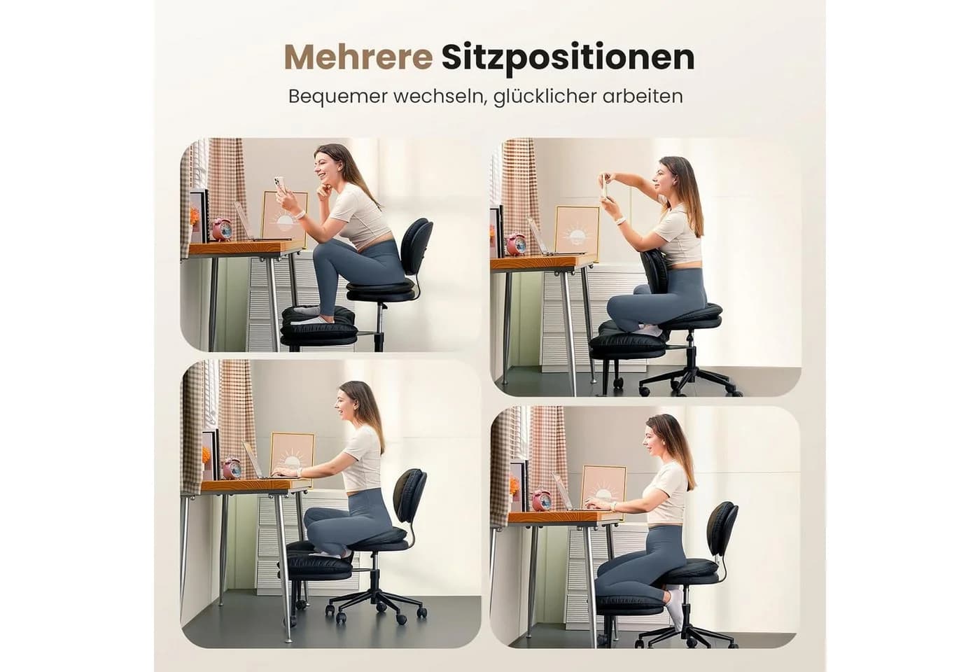 Patbrela Ergonomischer Kniestuhl mit Kreuzbeinen
