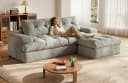 Patbrela Ecksofa L-Form Vierersofa mit Liegefläche Hellgrau Bild 2