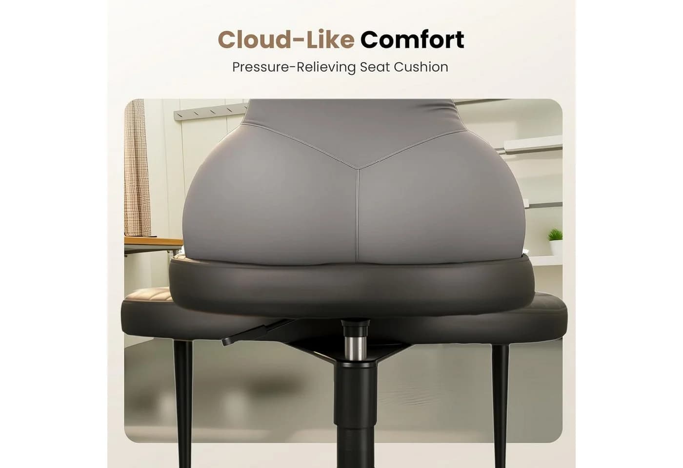 Patbrela Bürostuhl Schwarz Ergonomisch PU-Leder Höhenverstellbar - Bild 5