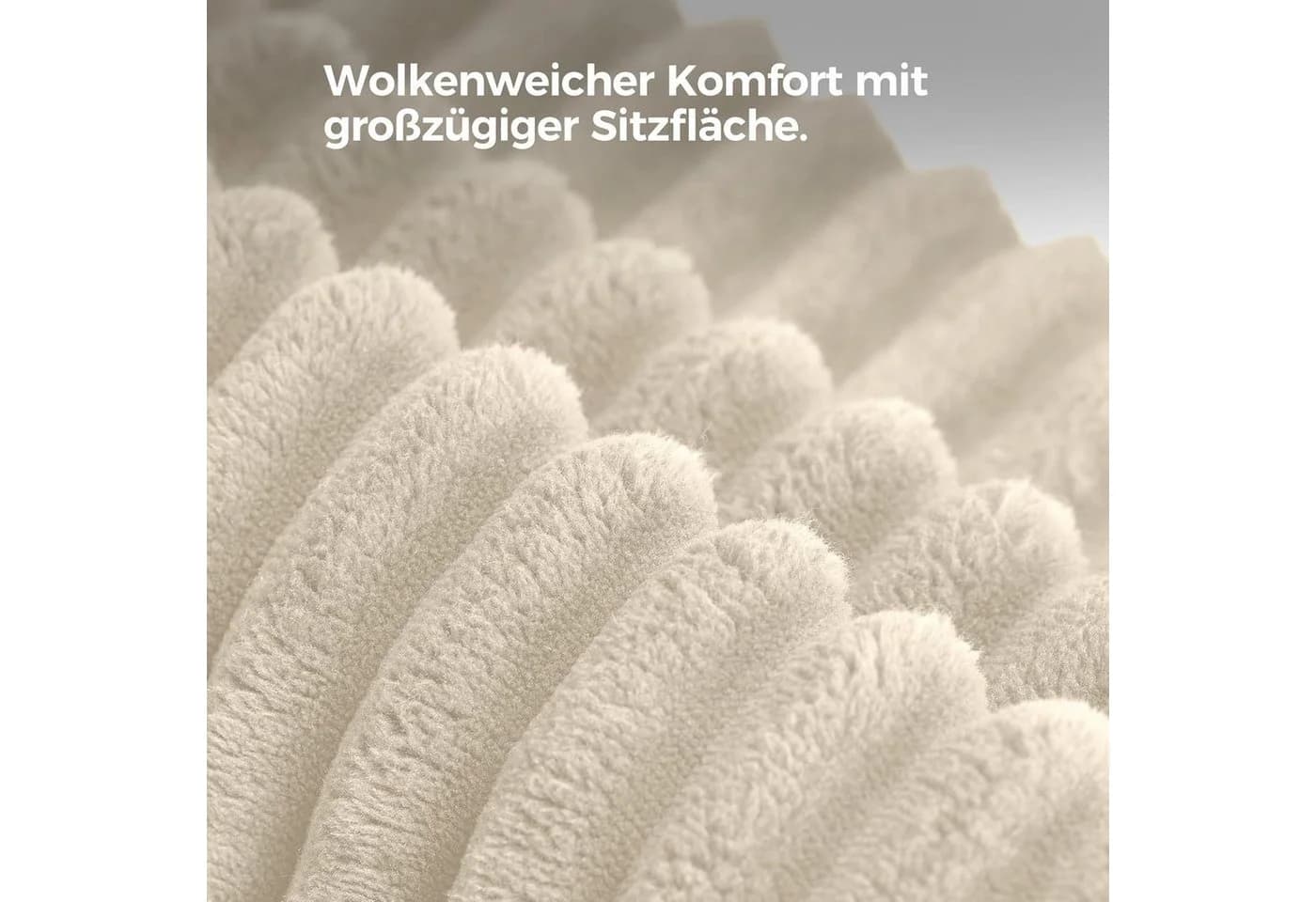 Patbrela Ecksofa Cord Schlafsofa L Form Beige mit Chaise Longue - Bild 5
