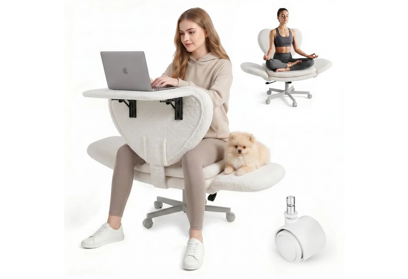 Patbrela Bürostuhl mit klappbarer Tischplatte und Armlehnen - Bild 2