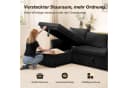 Patbrela Ecksofa mit Schlaffunktion und Stauraum Schwarz Bild 5