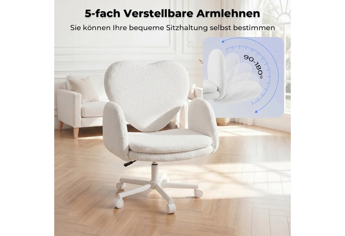 Patbrela Bürostuhl mit klappbaren Armlehnen & Fußstütze - Bild 3