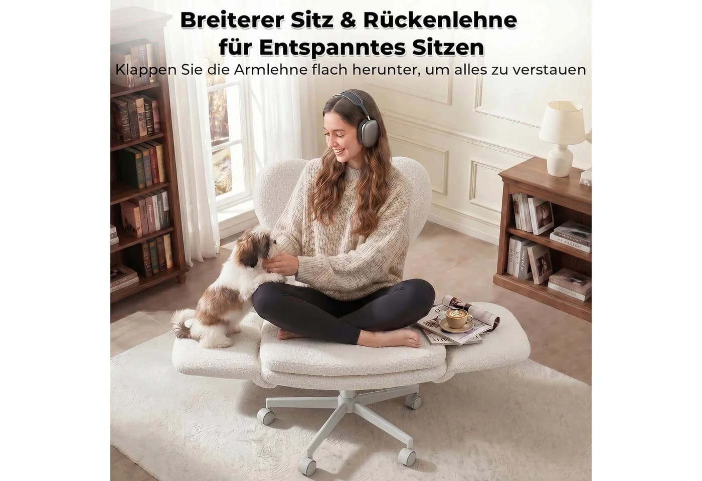 Patbrela Bürostuhl mit klappbaren Armlehnen & Fußstütze - Bild 5