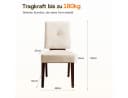 Patbrela Esszimmerstuhl 2er-Set Beige Massivholz Samt Bild 4