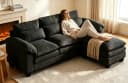 Patbrela Ecksofa modulares Sofa cremeweiß Teddy-Stoff Schlafsofa Bild 2