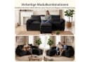 Patbrela Ecksofa L-förmig Schwarz mit Fußhocker und Cloud-Kissen Bild 4