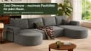 Patbrela Ecksofa Cord U-Form mit 2 Chaise Longue Grau Bild 1
