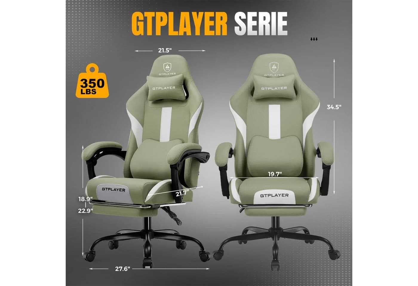 GTPLAYER Gaming Stuhl Ergonomisch mit Fußstütze - Bild 4