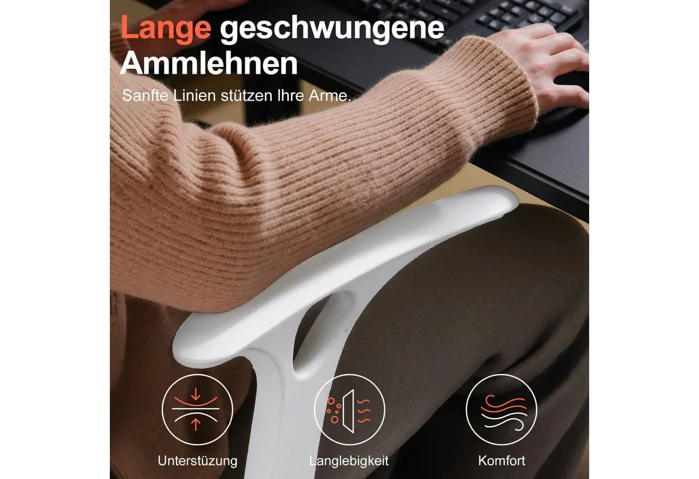 COMHOMA Bürostuhl Drehstuhl Ergonomisch Schwarz Grau - Bild 5