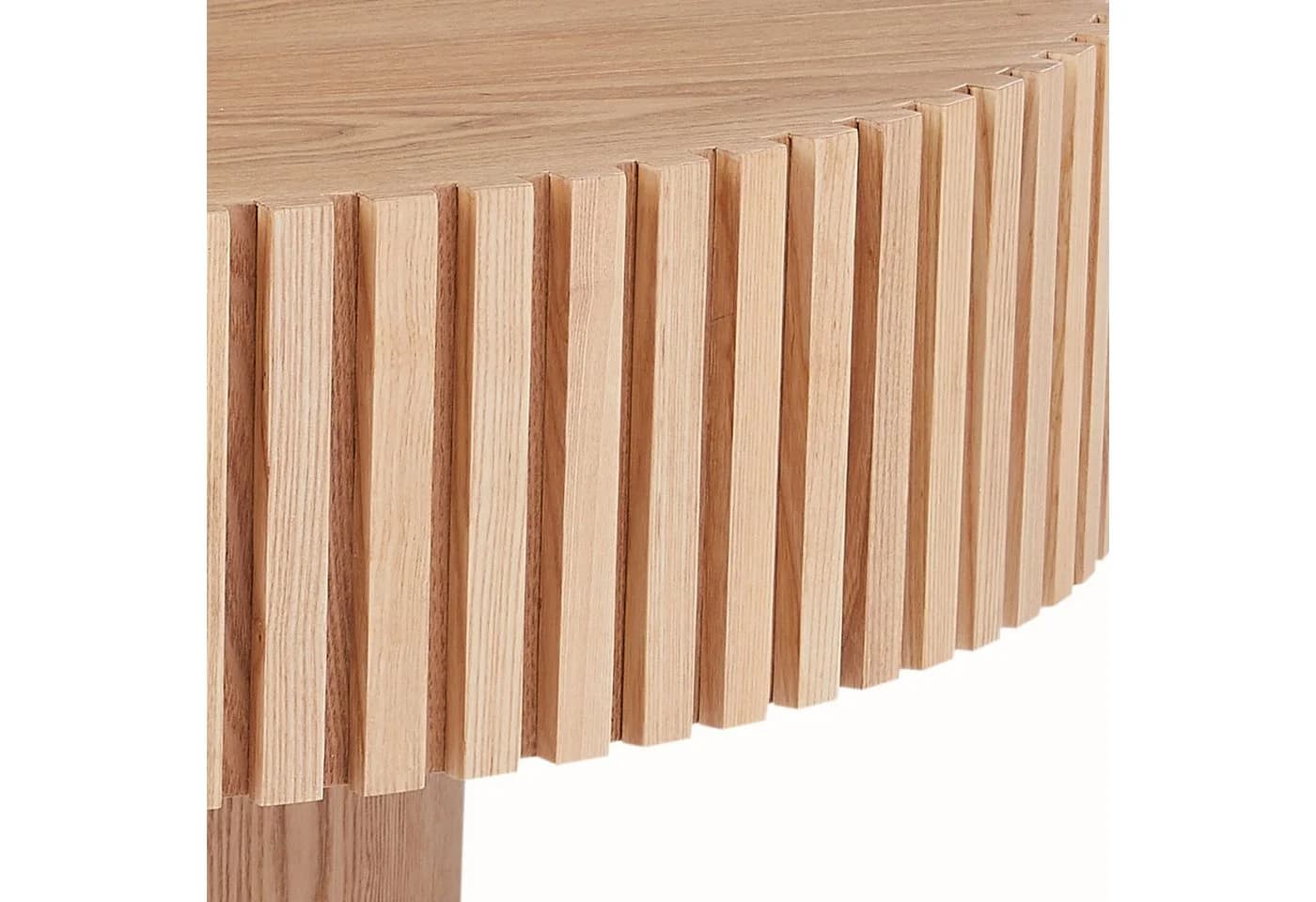 NJLyuhome Couchtisch Beistelltisch Runder Kaffetisch mit Massivholz-Rahmen, 80x35cm - Bild 5