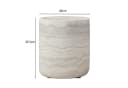 NJLyuhome Couchtisch Zylindrisch Beige Travertin-Look Glasfaserbeton Bild 1