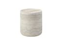 NJLyuhome Couchtisch Zylindrisch Beige Travertin-Look Glasfaserbeton Bild 3