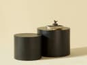 NJLyuhome Couchtisch Schwarzer runder Beistelltisch-Set Nesting Tische 2-teilig Bild 2