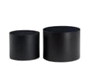 NJLyuhome Couchtisch Schwarzer runder Beistelltisch-Set Nesting Tische 2-teilig Bild 3