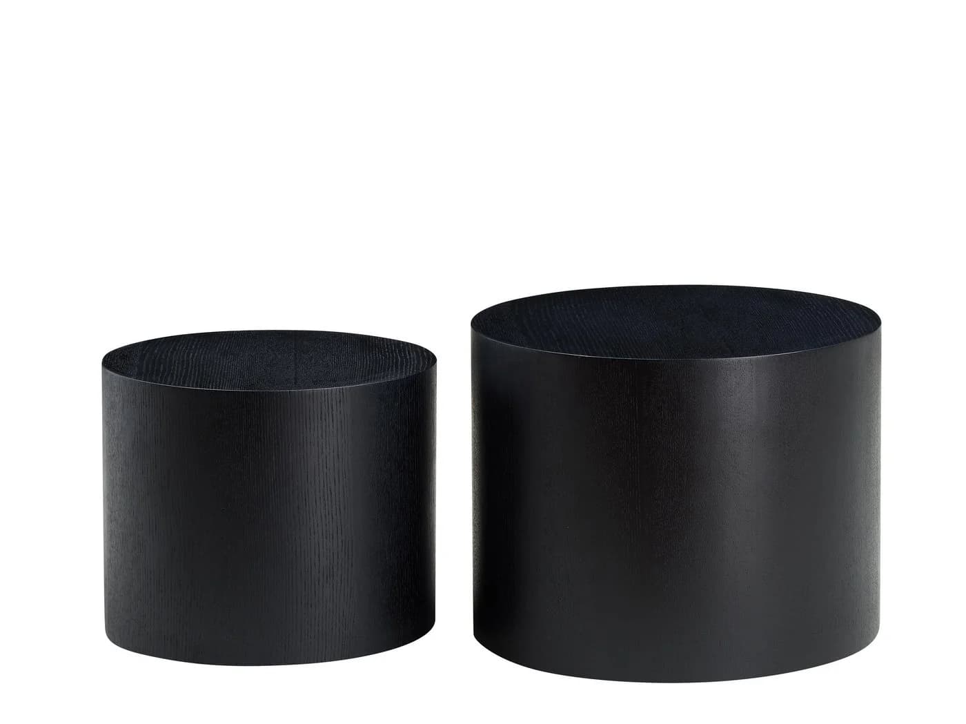 NJLyuhome Couchtisch Schwarzer runder Beistelltisch-Set Nesting Tische 2-teilig - Bild 3