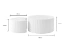 NJLyuhome Couchtisch Weißes Wellen-Design Beistelltisch-Set Kombinierbar Bild 1