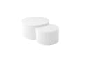 NJLyuhome Couchtisch Weißes Wellen-Design Beistelltisch-Set Kombinierbar Bild 4