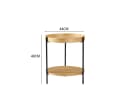 NJLyuhome Couchtisch rund 44cm Schwarz/Natur MDF Metallgestell Bild 1