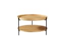 NJLyuhome Couchtisch 2 Ebenen MDF Echtholz Furnier Bild 2