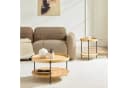 NJLyuhome Couchtisch 2 Ebenen MDF Echtholz Furnier Bild 4