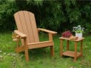 NJLyuhome Gartenstuhl Allwetter-Adirondack mit Getränkehalter & Ablagefach Bild 5