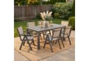 NJLyuhome Outdoor-Esstisch Grau mit Schirmloch Bild 2