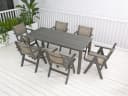 NJLyuhome Outdoor-Esstisch Grau mit Schirmloch Bild 3