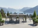 NJLyuhome Outdoor-Esstisch Grau mit Schirmloch Bild 4