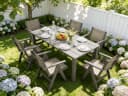 NJLyuhome Outdoor-Esstisch Grau mit Schirmloch Bild 5