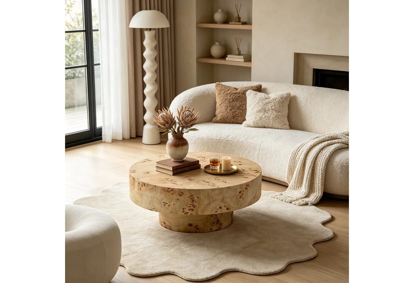 WILLIAMSPACE Runder Couchtisch Benno mit Burl Furnier Minimalistisch - Bild 2