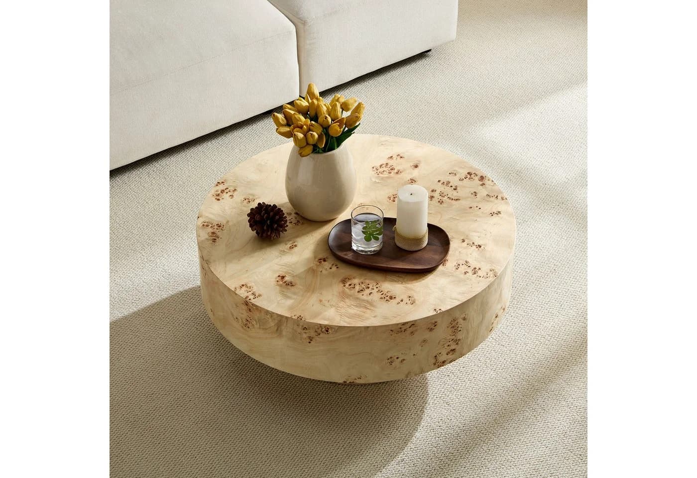 WILLIAMSPACE Runder Couchtisch Benno mit Burl Furnier Minimalistisch - Bild 4
