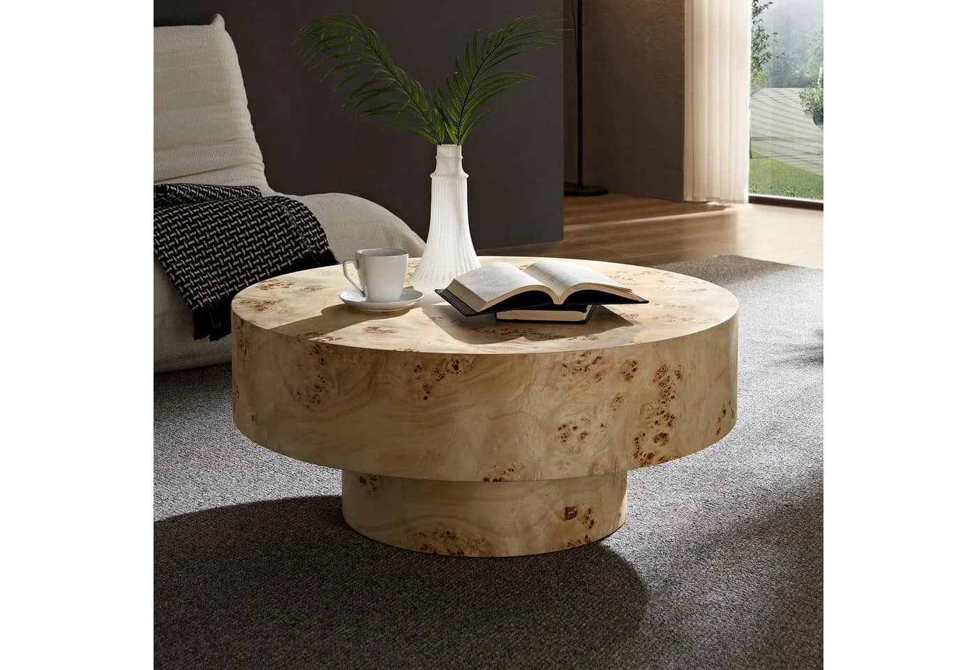 WILLIAMSPACE Runder Couchtisch Benno mit Burl Furnier Minimalistisch - Bild 5