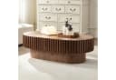 WILLIAMSPACE Couchtisch Neo Oval Geriffelt Walnuss Modern Bild 4