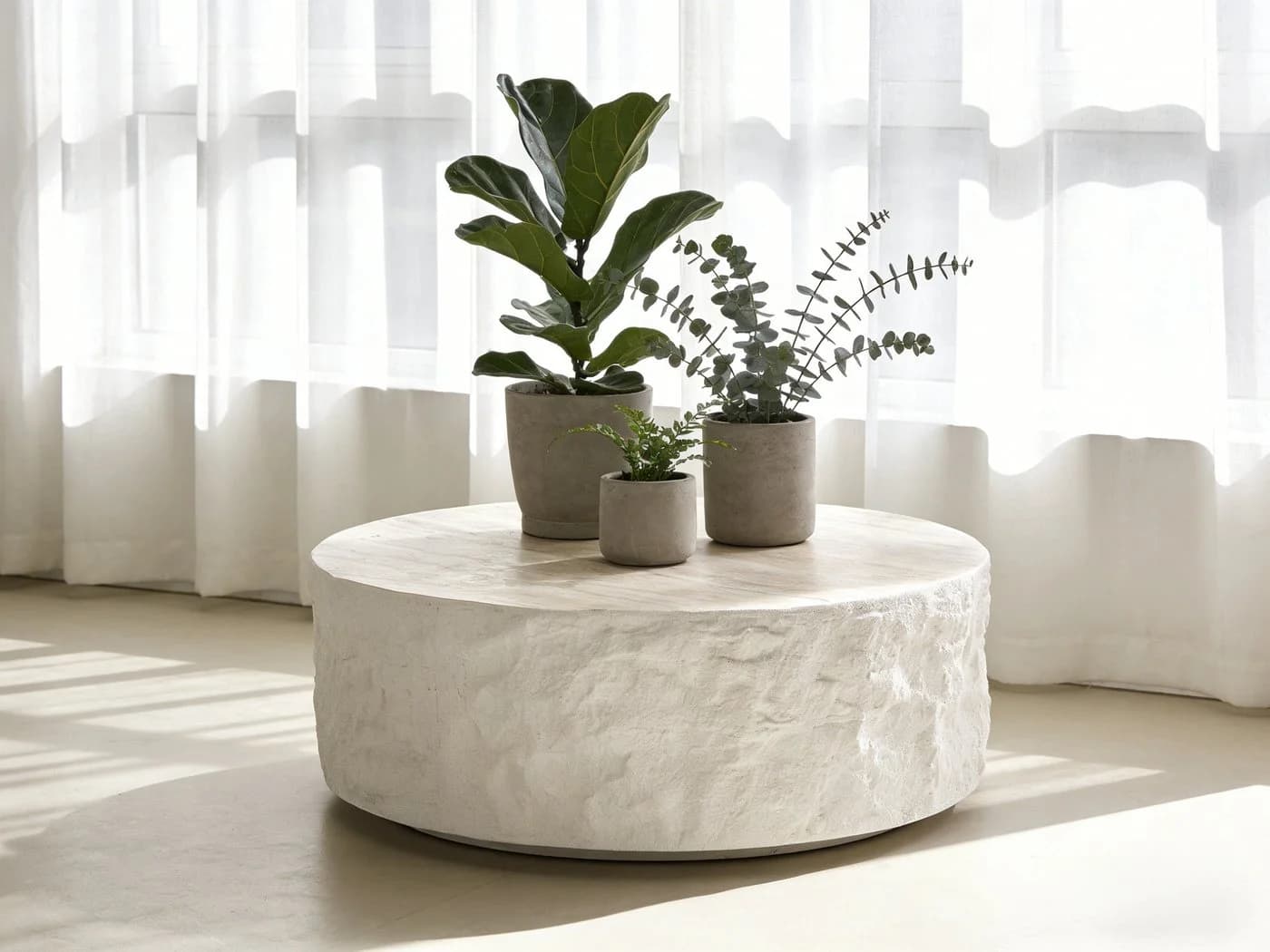 WILLIAMSPACE Couchtisch Column Runder Tisch Fiberglas Steinoptik - Bild 4