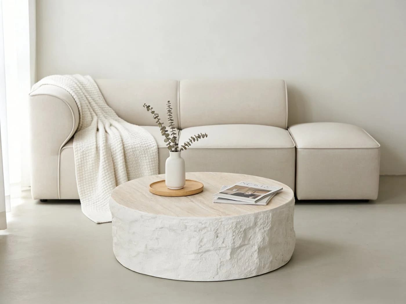 WILLIAMSPACE Couchtisch Column Runder Tisch Fiberglas Steinoptik - Bild 5