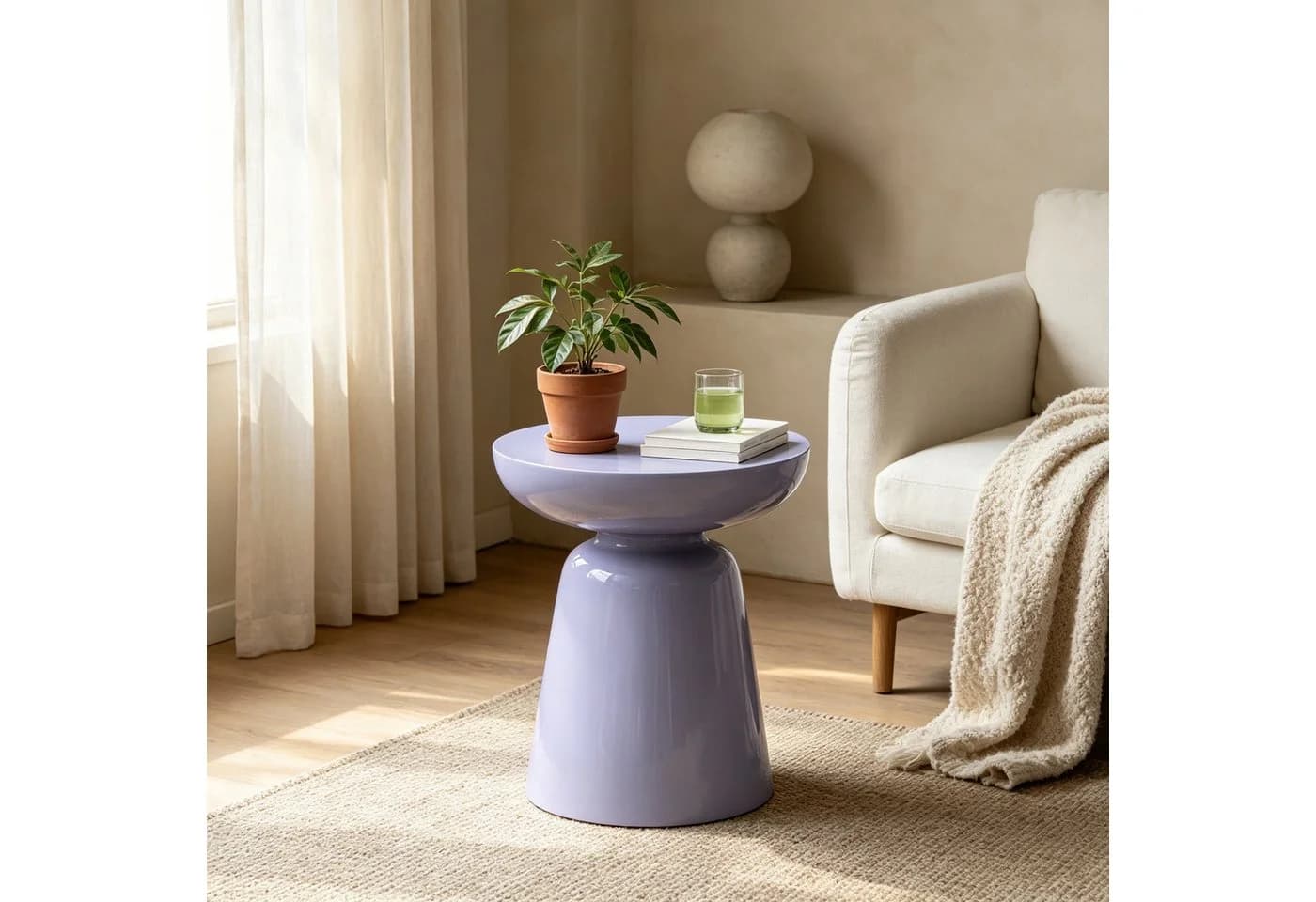WILLIAMSPACE Runder Beistelltisch Meta Violett Fiberglas Modern - Bild 2