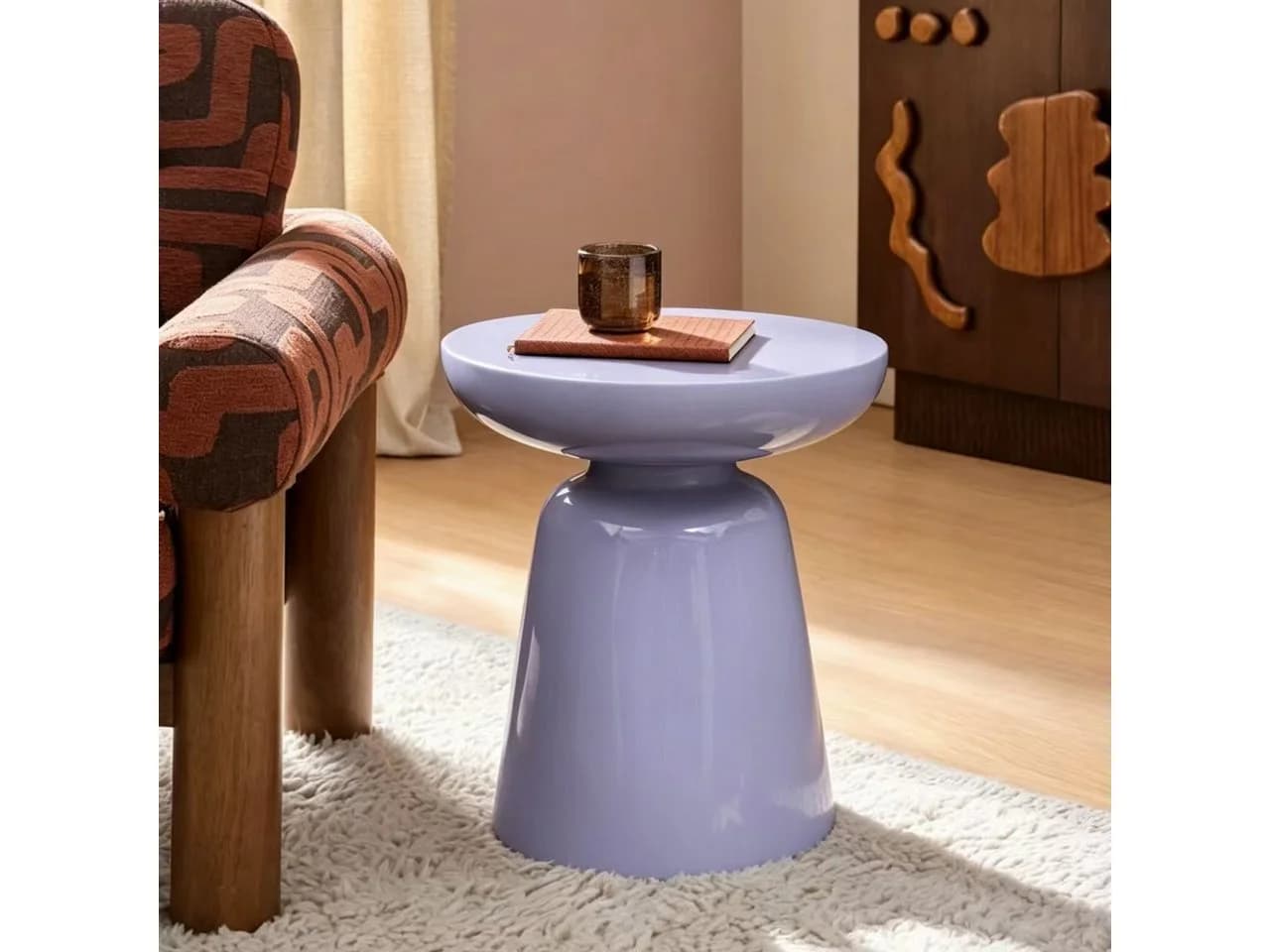 WILLIAMSPACE Runder Beistelltisch Meta Violett Fiberglas Modern - Bild 5