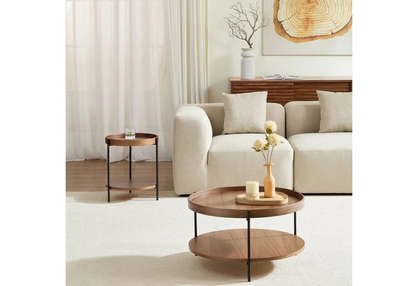 WILLIAMSPACE Couchtisch Ditto Beistelltisch 2 Ebenen Modern Walnuss - Bild 4