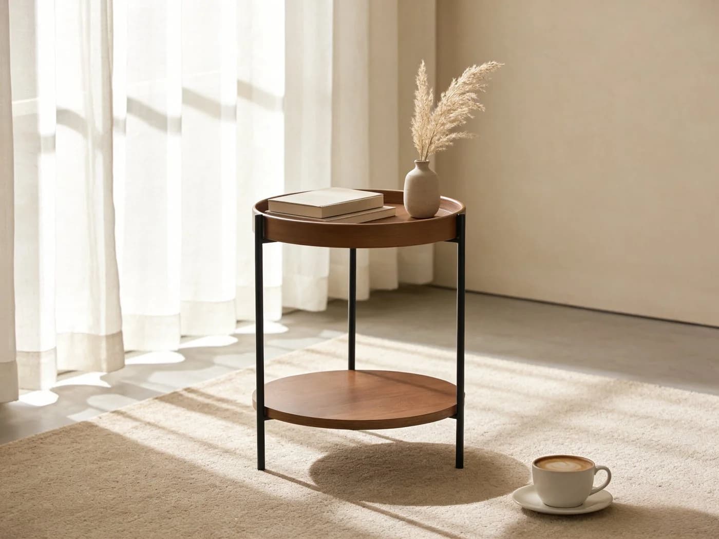 WILLIAMSPACE Couchtisch Ditto Beistelltisch 2 Ebenen Modern Walnuss - Bild 5