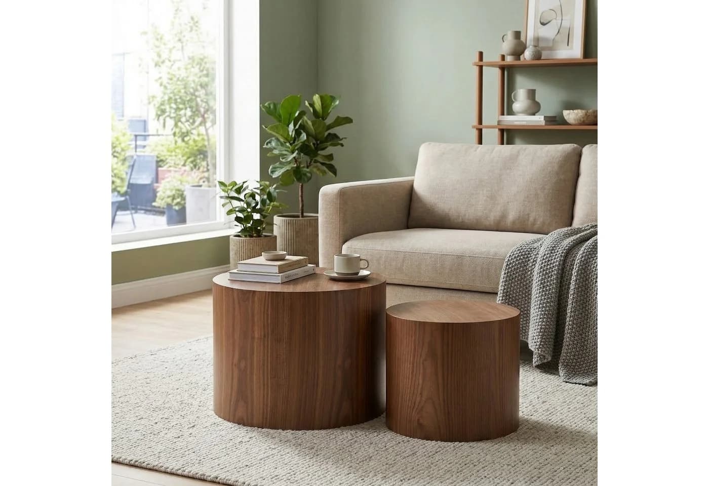 WILLIAMSPACE Couchtisch Lazio runder 2er-Set Nesting Tische Braun - Bild 5