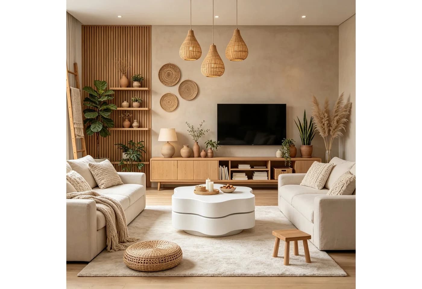 WILLIAMSPACE Couchtisch mit Drehfunktion, modernes Design in Wolkenform, Weiß - Bild 4