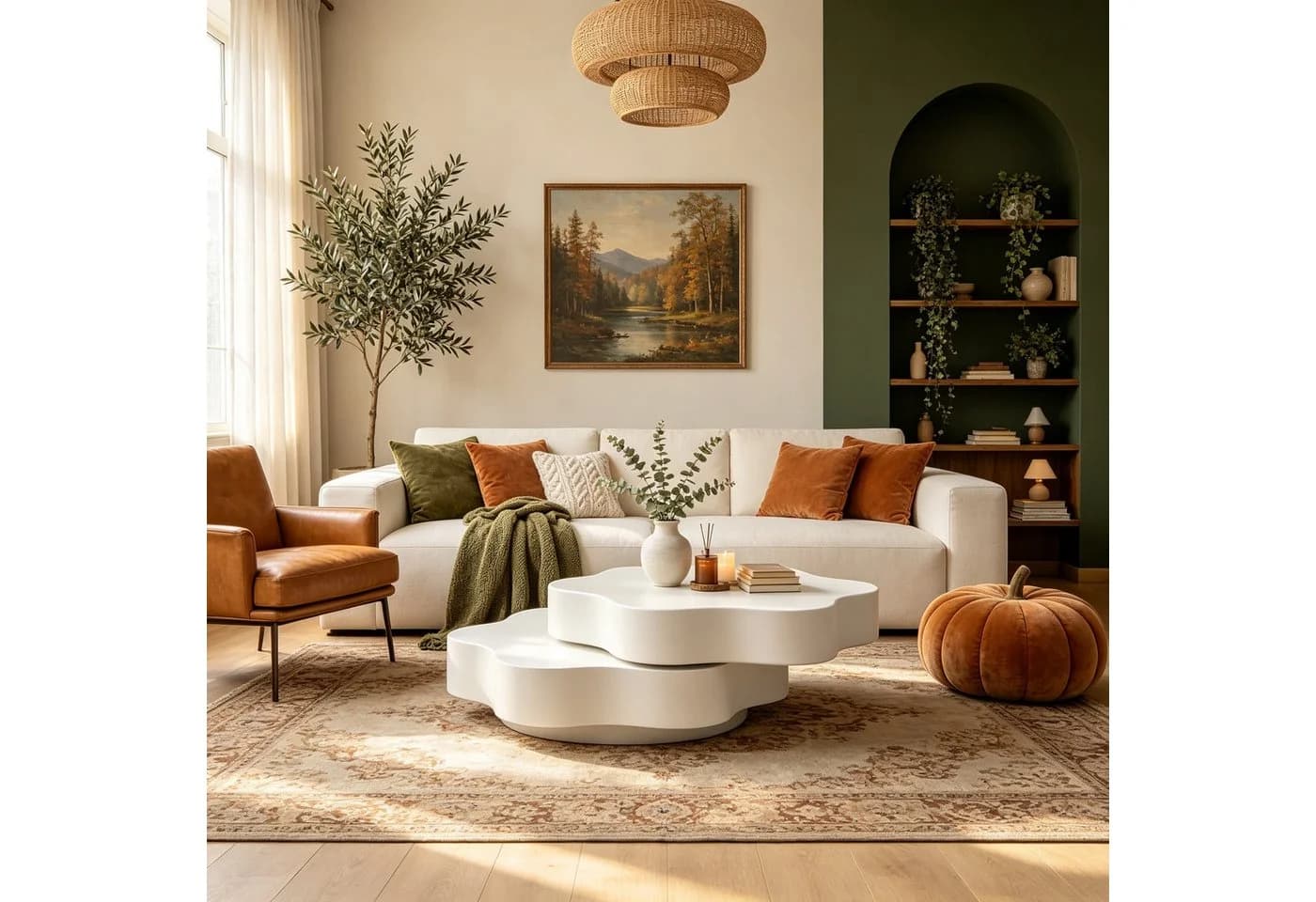 WILLIAMSPACE Couchtisch mit Drehfunktion, modernes Design in Wolkenform, Weiß - Bild 5