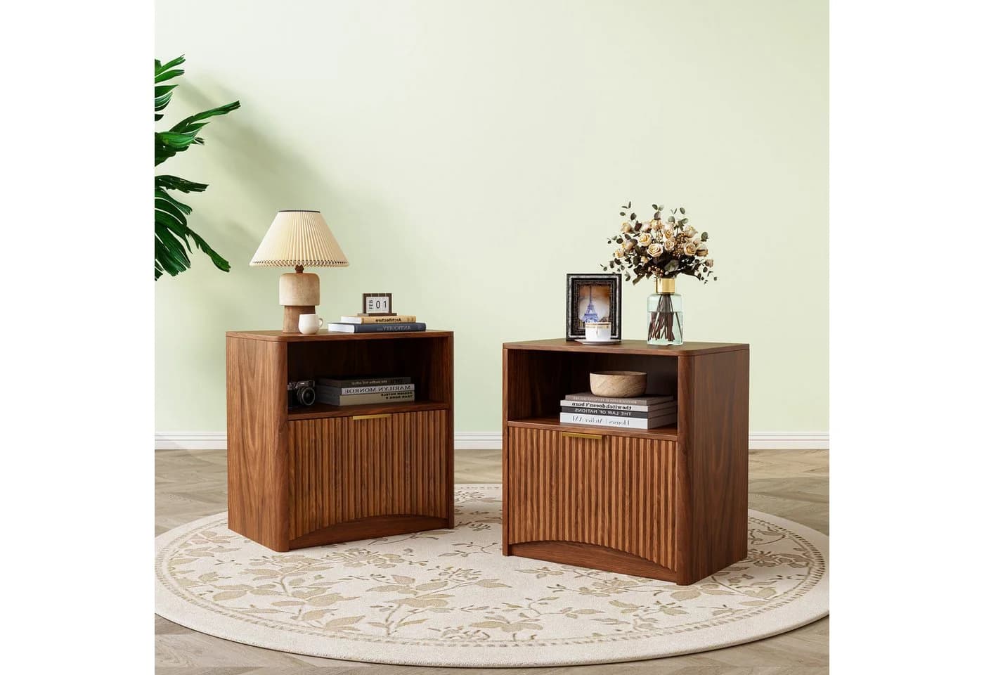 WILLIAMSPACE Nachttisch NOVA Braun Gold Rillendesign - Bild 5