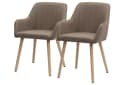 WILLIAMSPACE Rossini Arm-Essstuhl gepolstert Massivholzbeine 2er Set Braun Bild 1