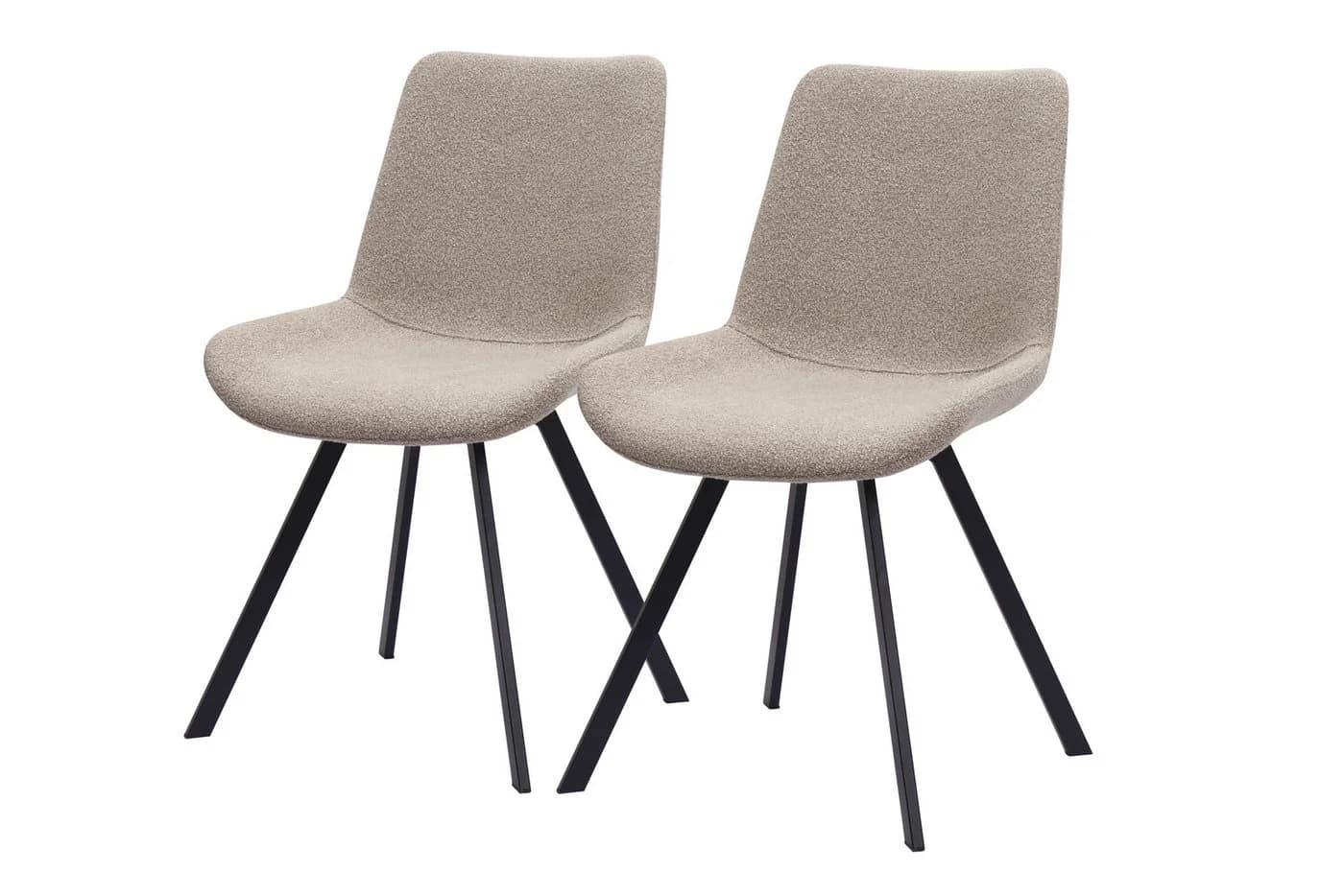 WILLIAMSPACE Esszimmerstuhl Lex 2er-Pack Braun Stoff Metall